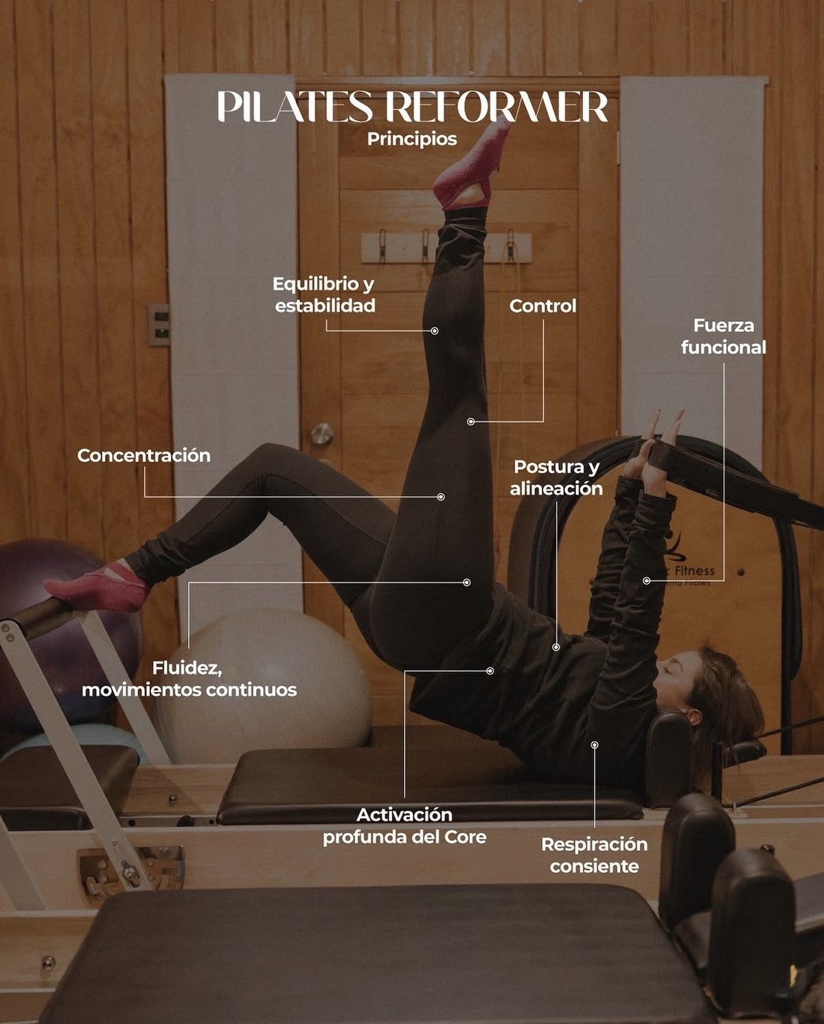 Ejercicio de Pilates en cuadrupedia